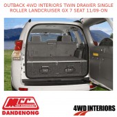 OUTBACK 4WD INTERIORS TWIN DRAWER SINGLE ROLLER LANDCRUISER GX 7 SEAT 11/09-ON
